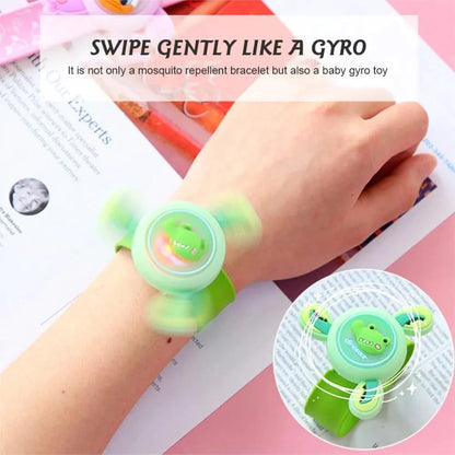 LED Light Kids Rakhi Spinning Toy Boy Girl Spinning Slap Band Cartoon Bracelet